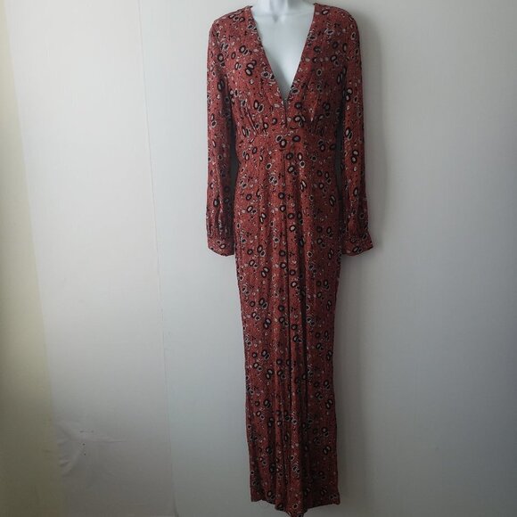 Free People womens Floral Some Like it Hot Jumpsuit size 4 boho - Picture 1 of 9